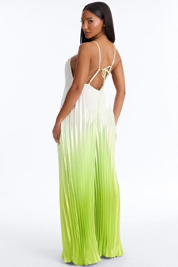 Paige Satin Ombre Wide Leg Jumpsuit - Green