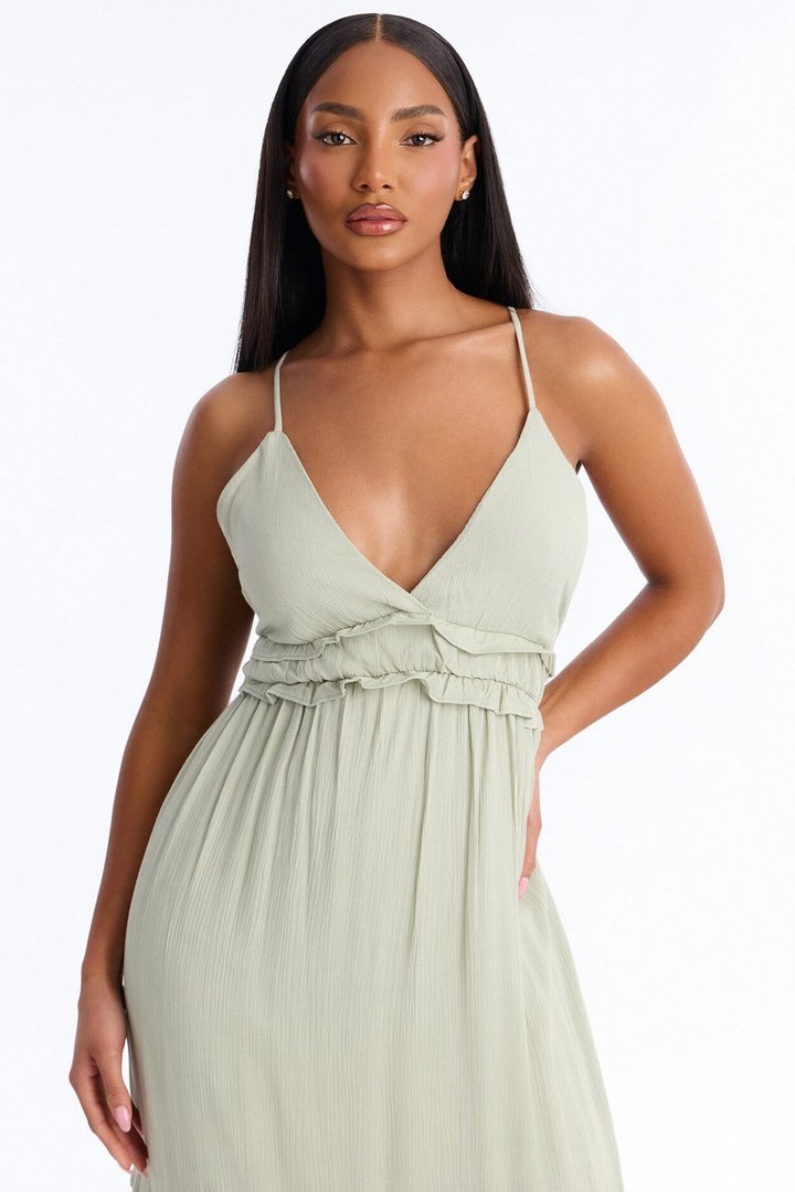 Simone Chiffon Maxi Dress - Sage
