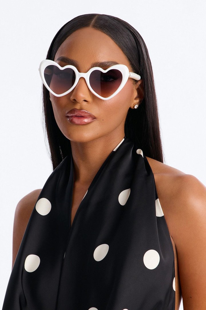 Forever Yours Heart Sunglasses - White