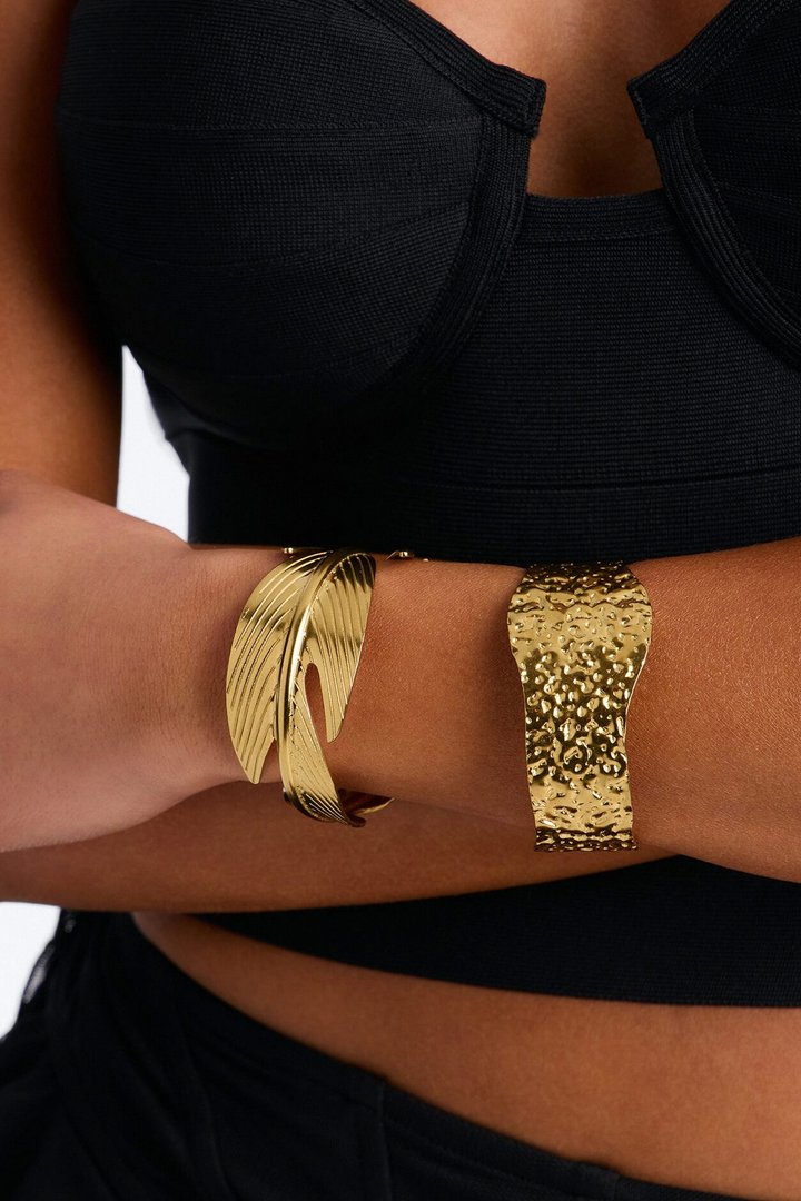 Rain Forest 2 Piece Bracelet Set - Gold