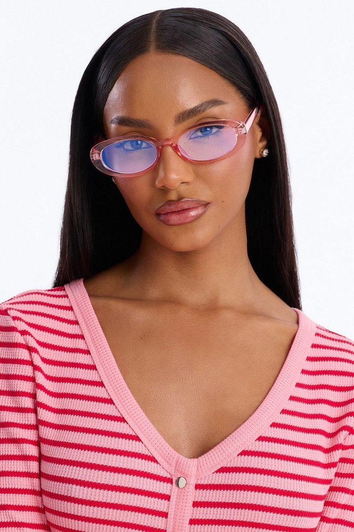 Corporate Baddie Blue Light Glasses - Pink