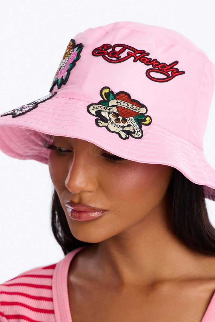 Tiger's Heart Ed Hardy Bucket Hat - Pink/combo