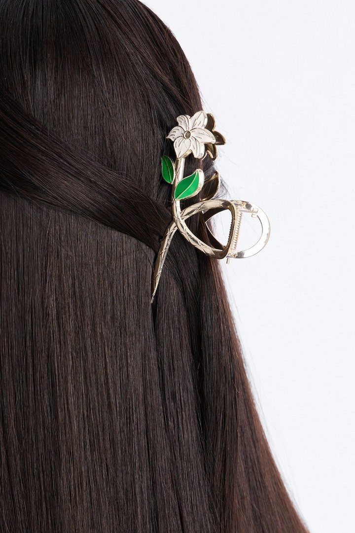 She Loves Daisies Hair Claw Clip - Gold/combo