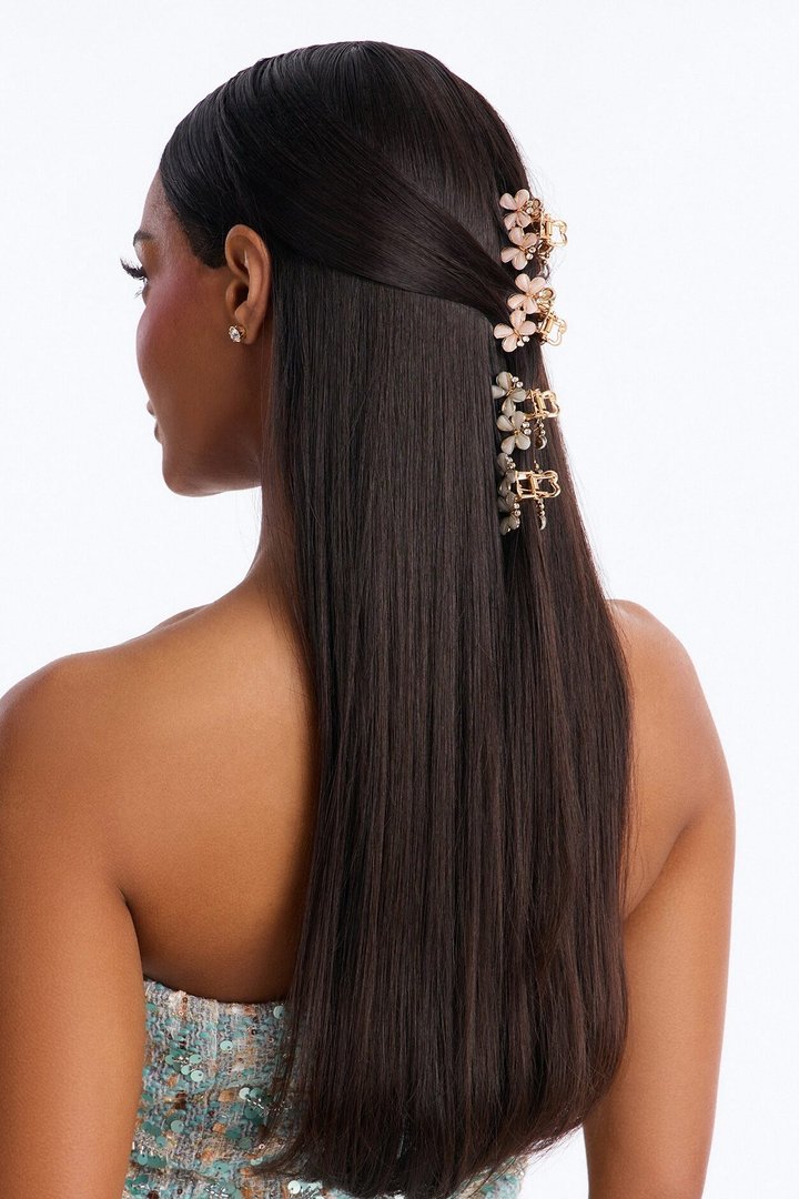 Giving Me Butterflies 4 Piece Hair Clip Set - Gold/combo