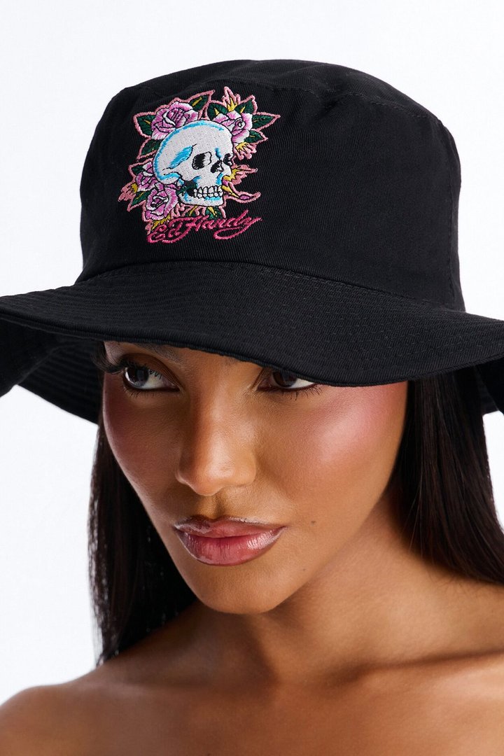 Dark Thoughts Ed Hardy Bucket Hat - Black/combo