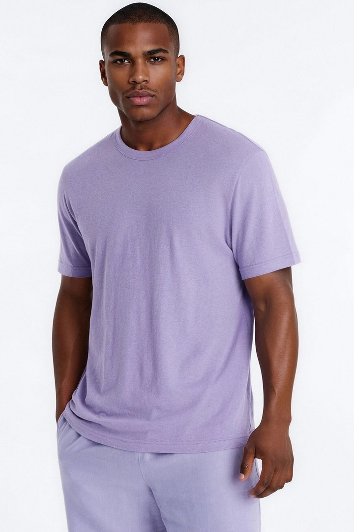 Bahamas Linen Crew Tee - Lavender