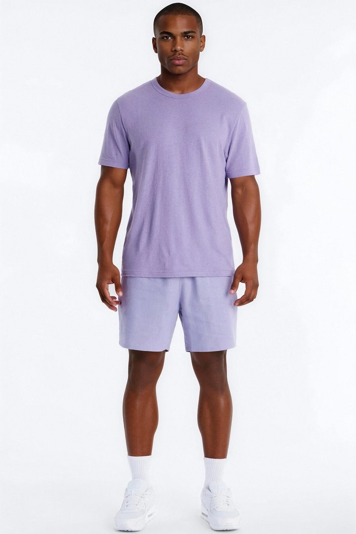 Bahamas Linen Slim Short - Lavender