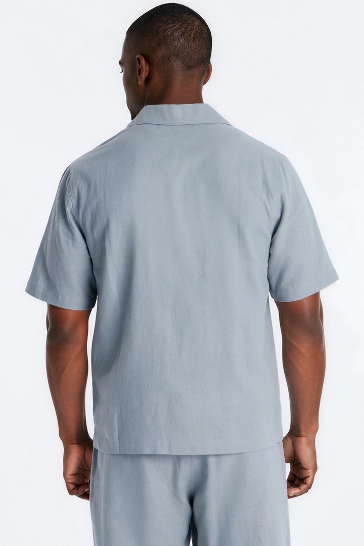 Bahamas Linen Shirt - Slate Blue