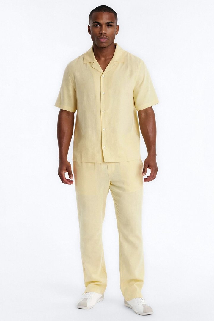 Bahamas Linen Shirt - Butter Yellow