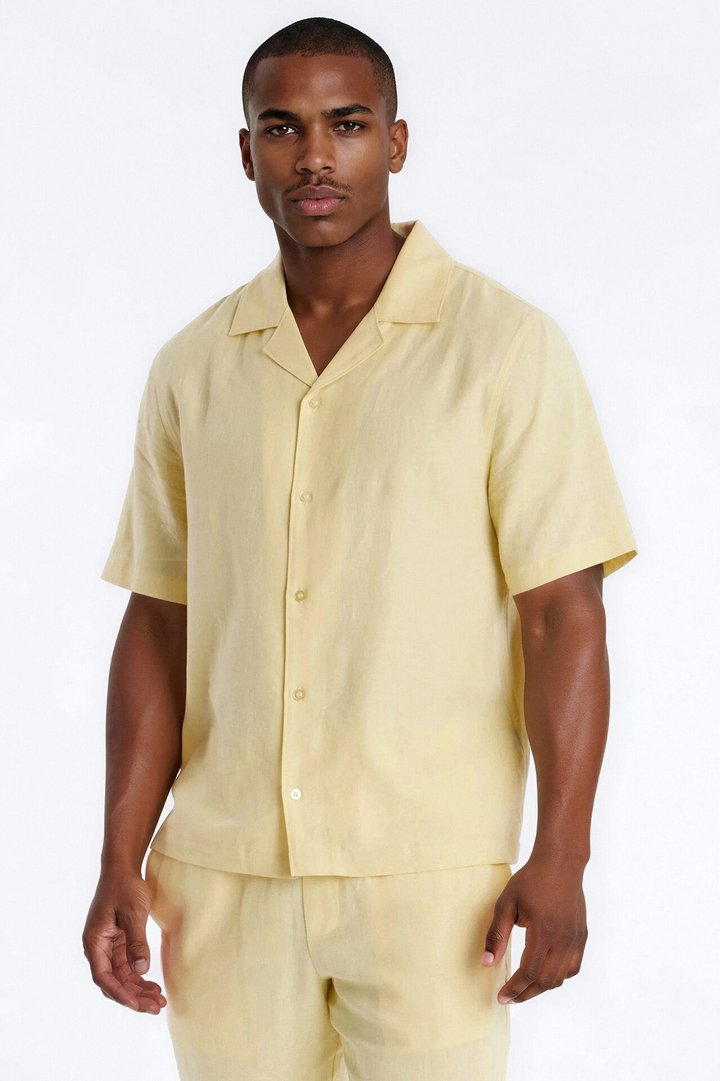 Bahamas Linen Shirt - Butter Yellow