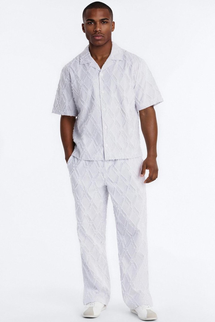Straight Sahara Stripe Pant - White
