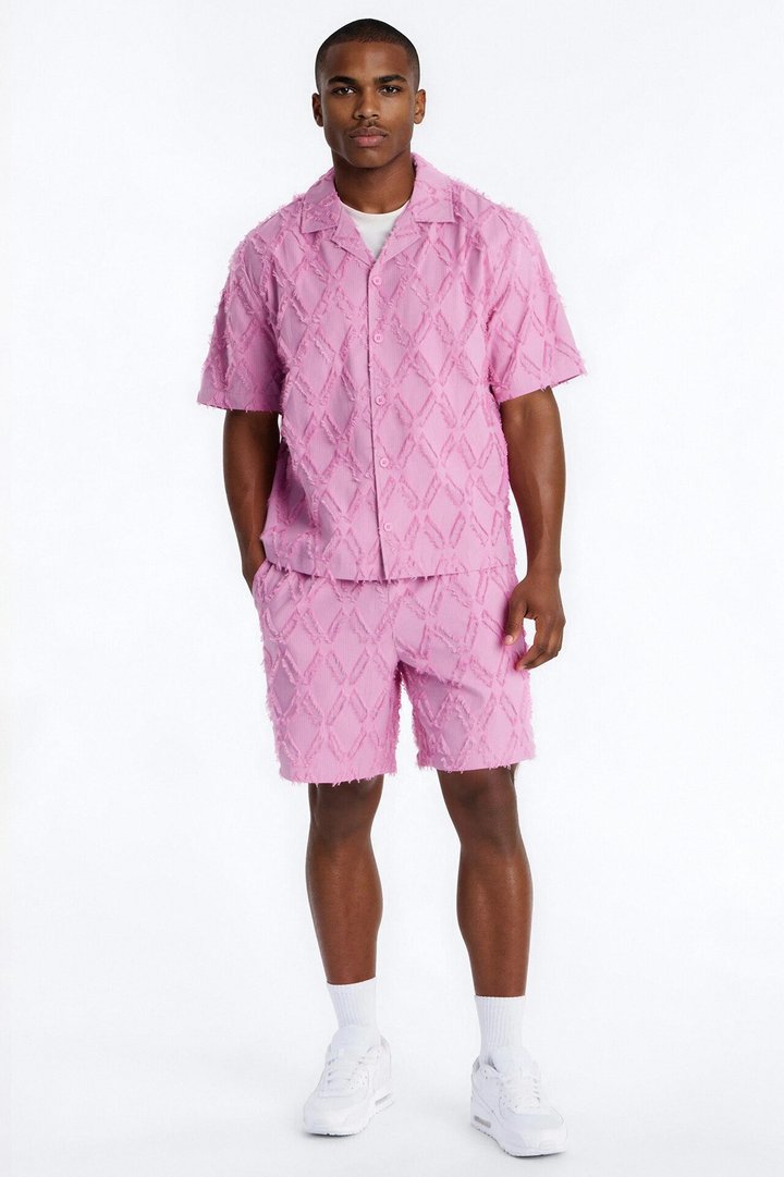 Relaxed Sahara Stripe Short - Mauve