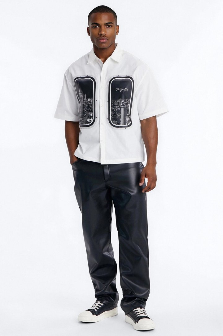 Straight Culture Creator Slit Faux Leather Pant - Black