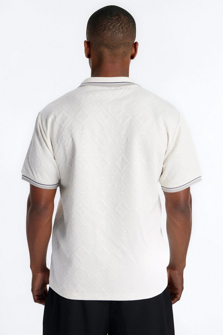 Saints Diamond Star Johnny Collar Polo - Oatmeal