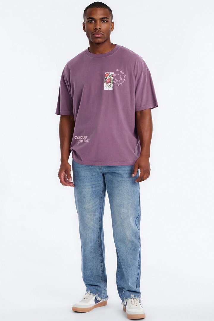Straight Raw Edge Jean - Medium Blue Wash