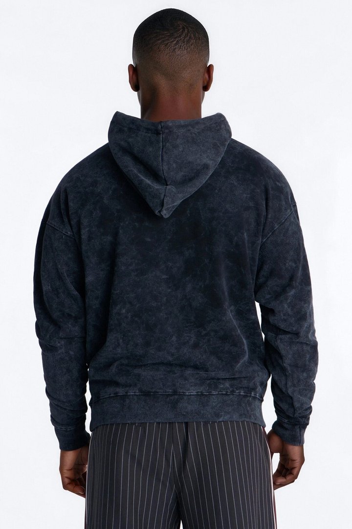 Last Supper Mineral Wash Hoodie - Black Wash
