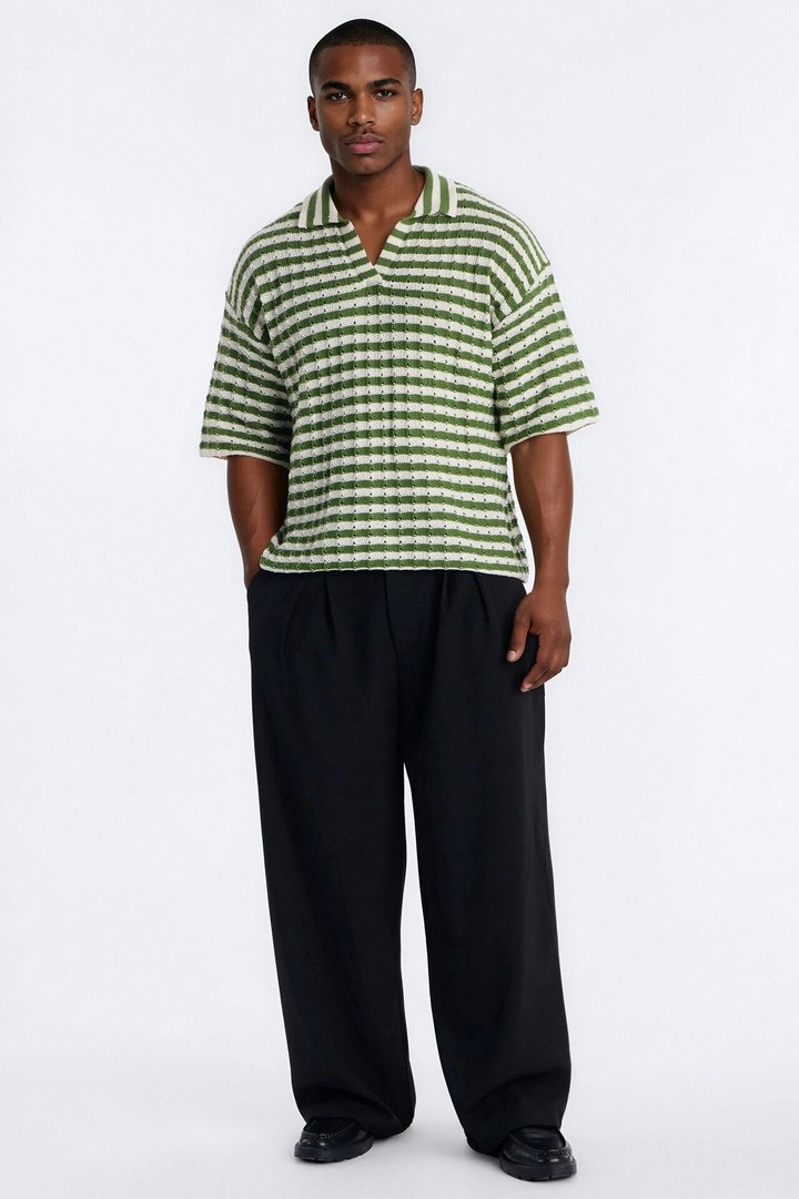 Relaxed Regatta Stripe Polo - Green