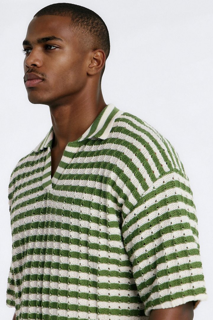 Relaxed Regatta Stripe Polo - Green