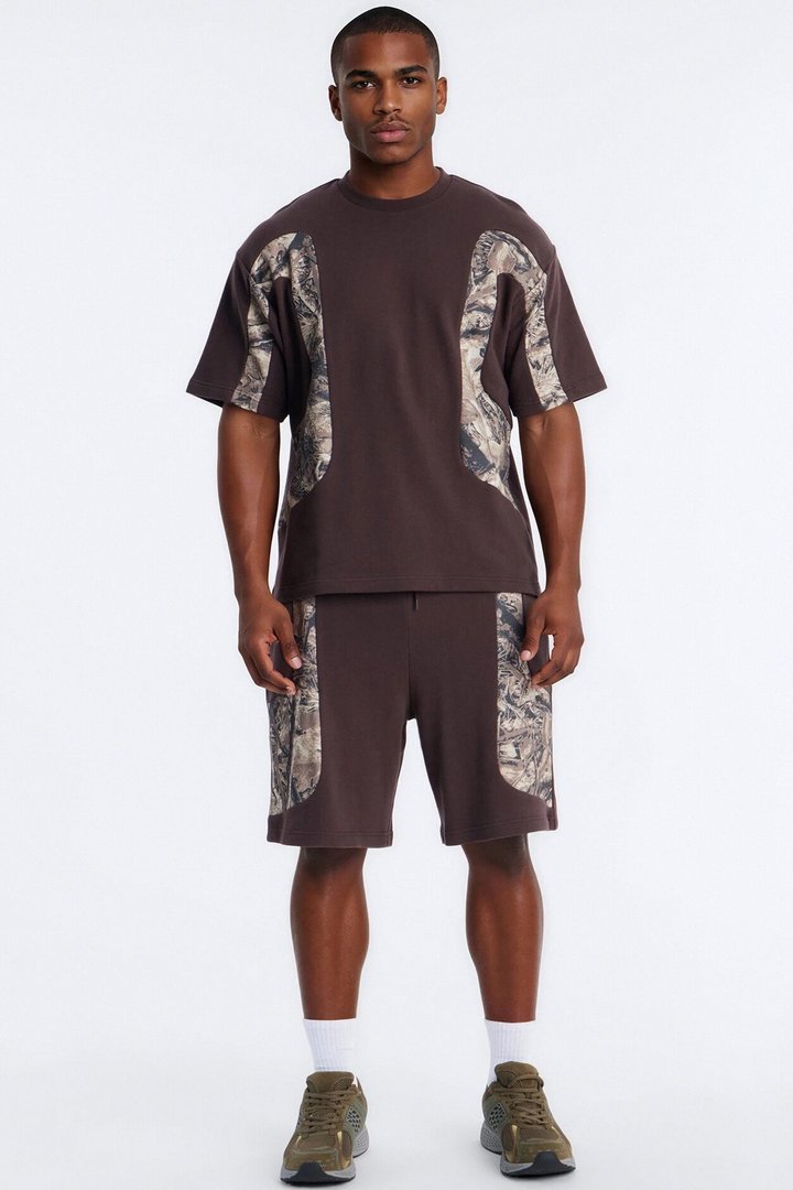 Camo Paneled Sweatshort - Camouflage