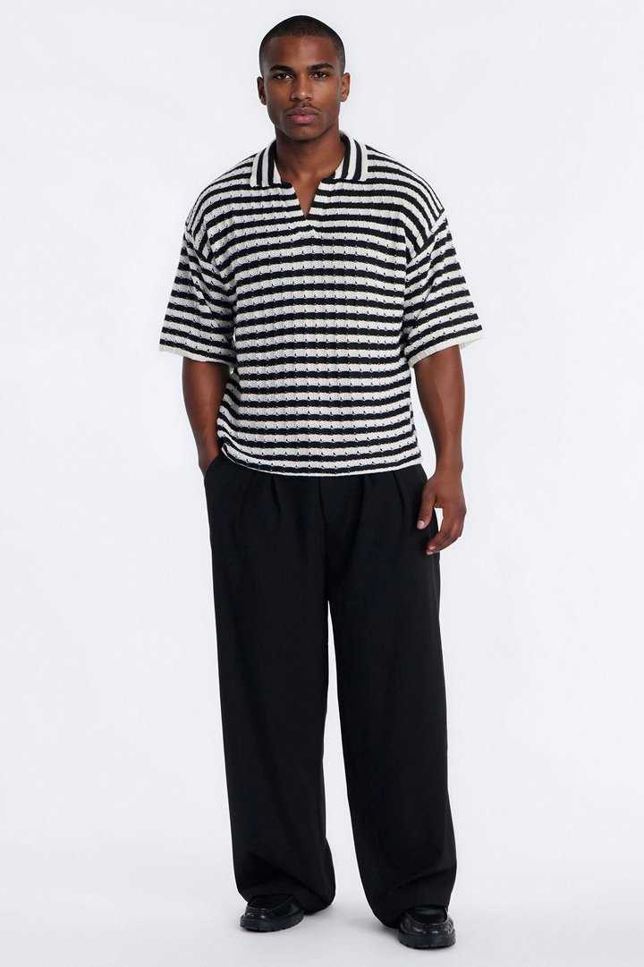 Relaxed Regatta Stripe Polo - Black