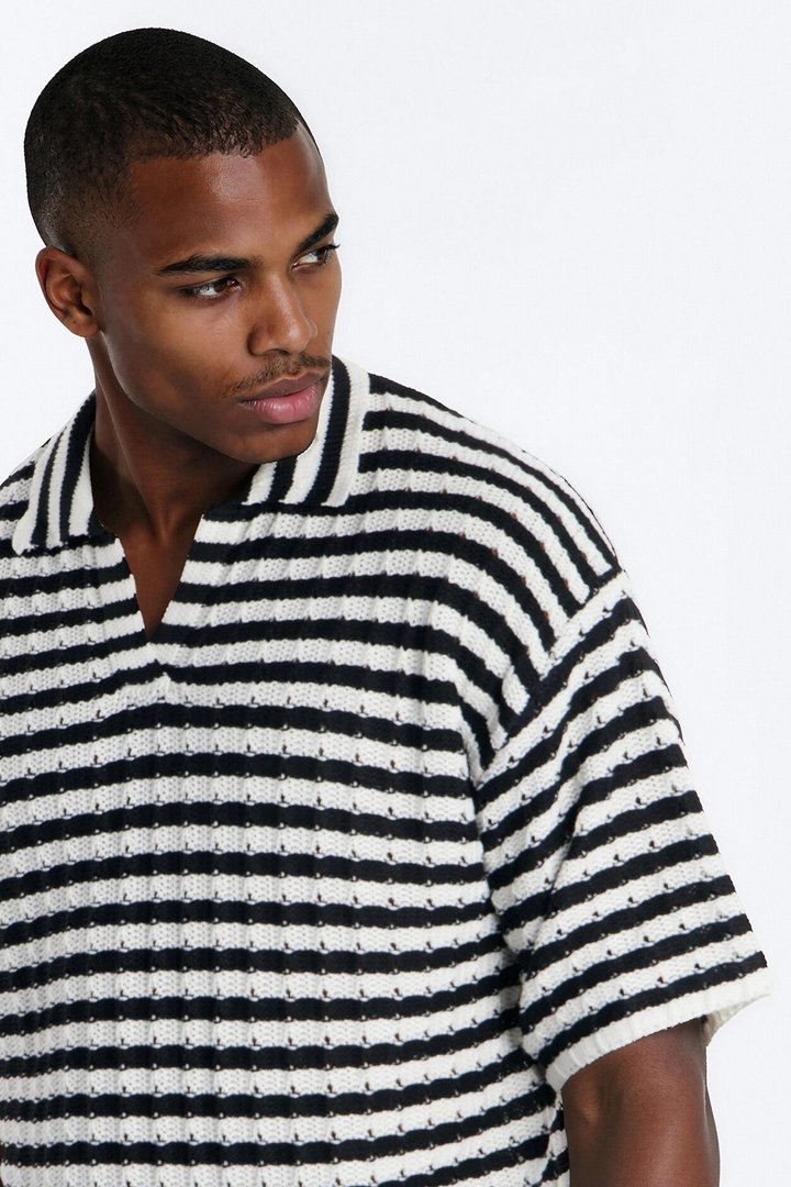 Relaxed Regatta Stripe Polo - Black
