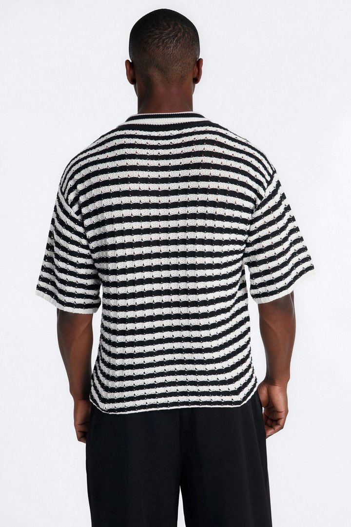 Relaxed Regatta Stripe Polo - Black