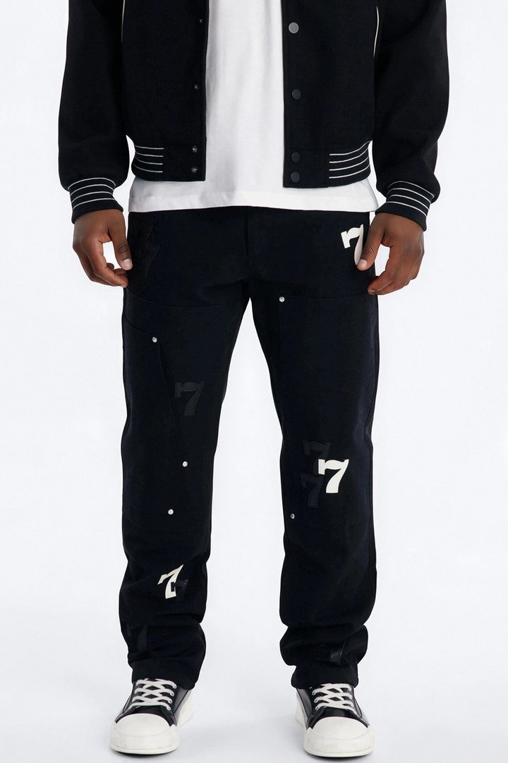 Straight Angel Numbers Pant - Black