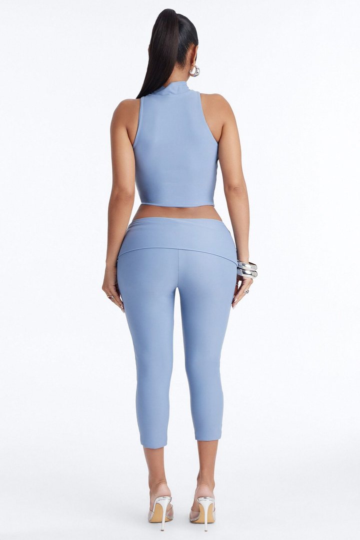 Roxy Form Double Lined Capri Pant Set - Dusty Blue