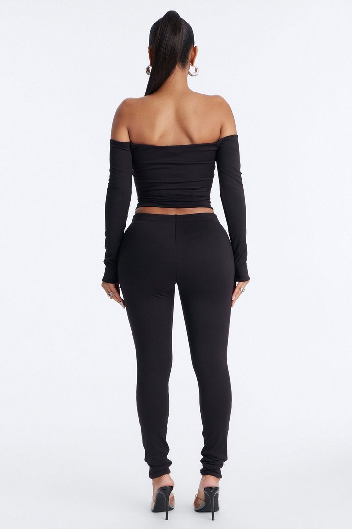 Bianca Matte Form Double Lined Pant Set - Black