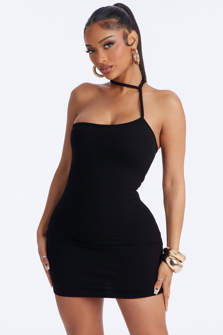 Celine Snatched Mini Dress - Black