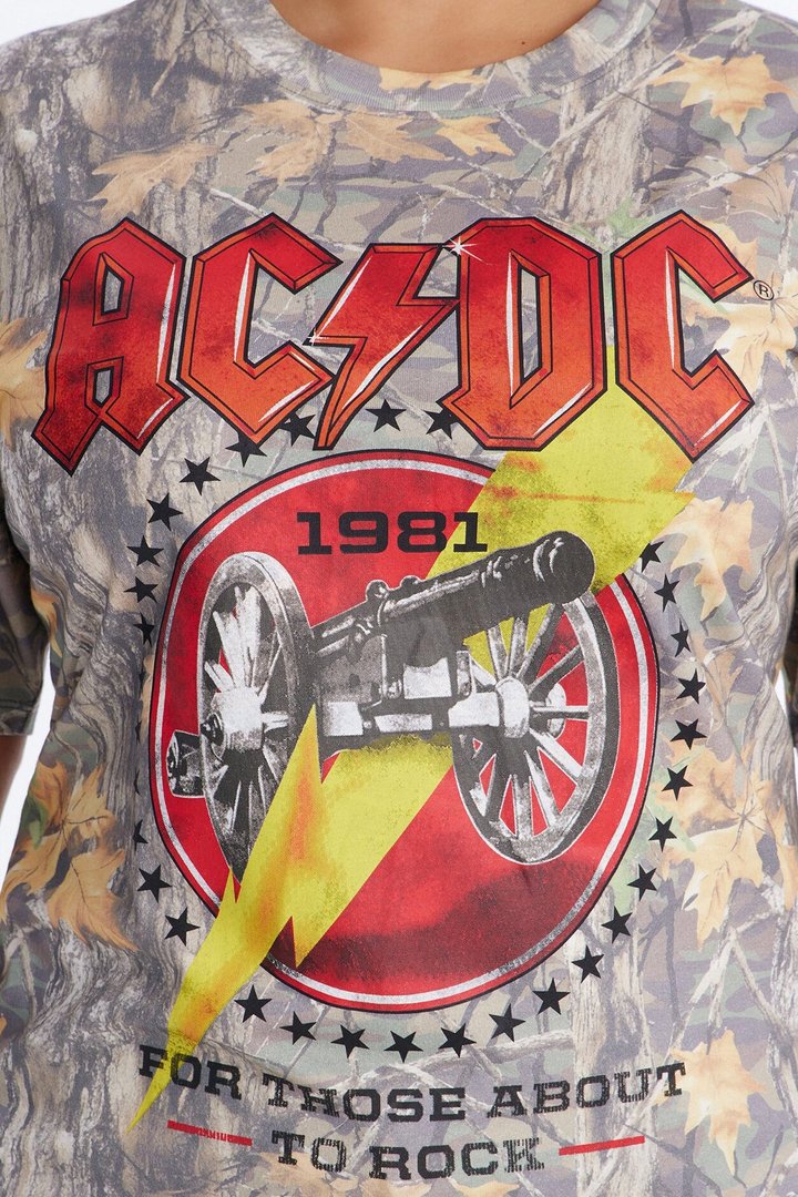 ACDC Camo Printed Oversized Tee - Camouflage