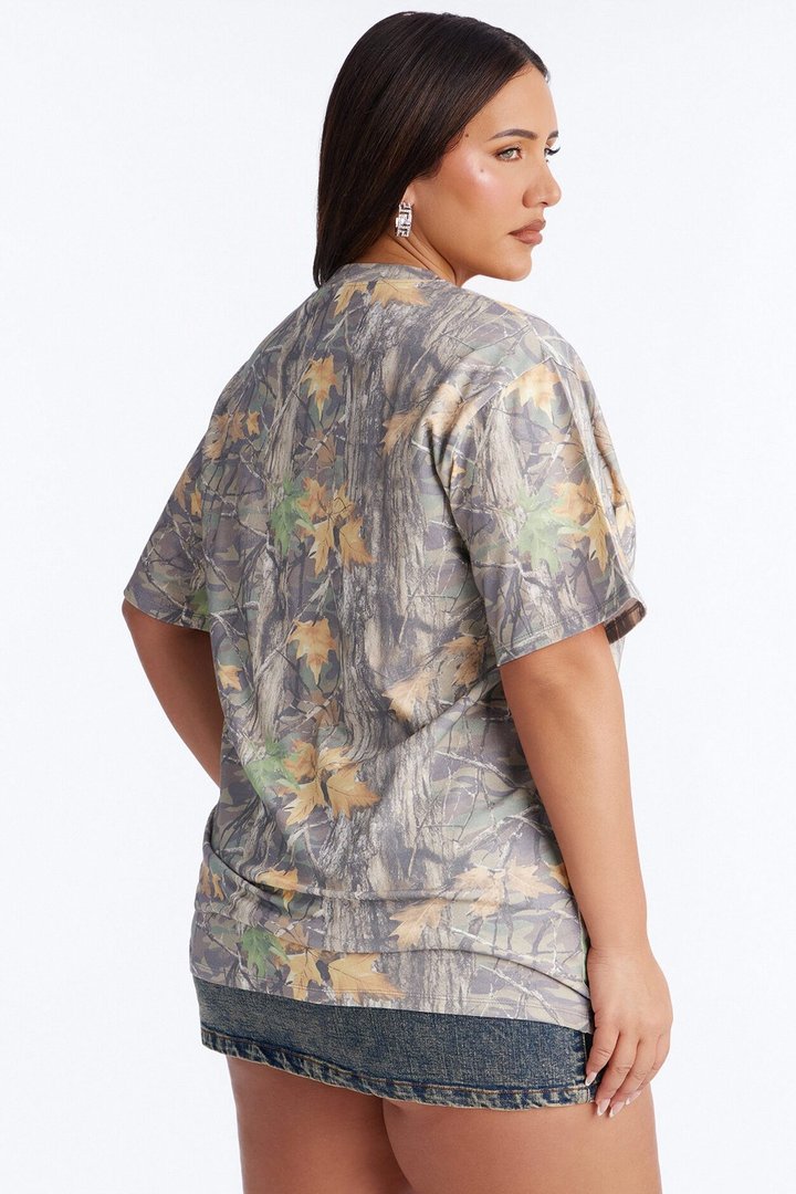 ACDC Camo Printed Oversized Tee - Camouflage