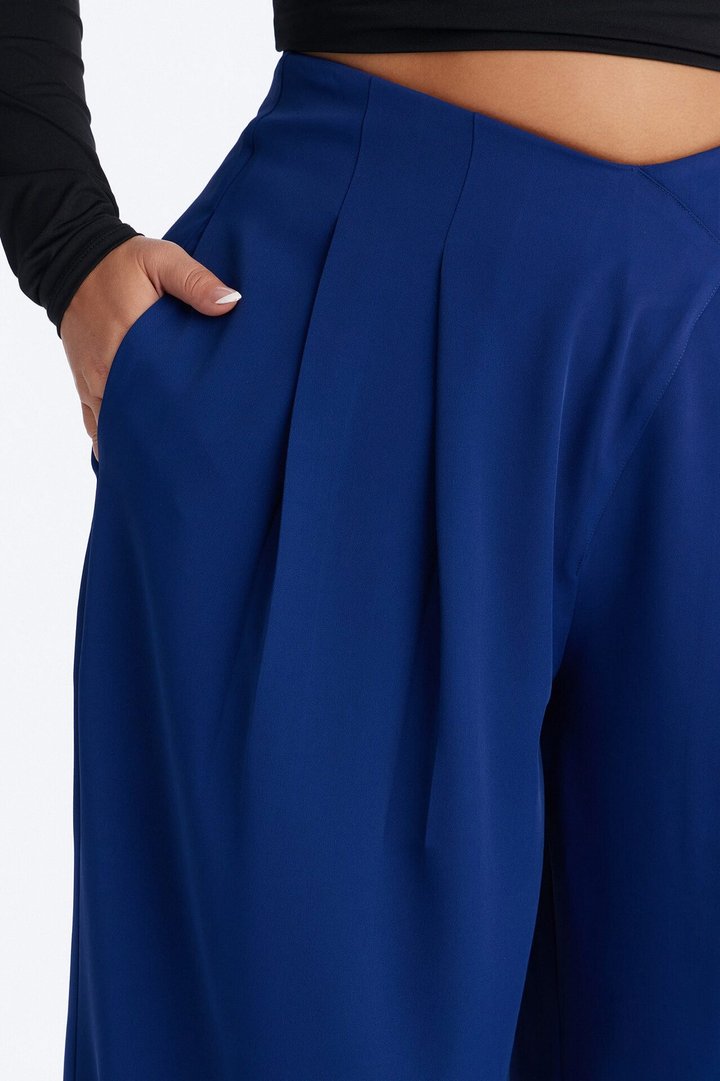 About Time Wide Leg Trousers - Blue