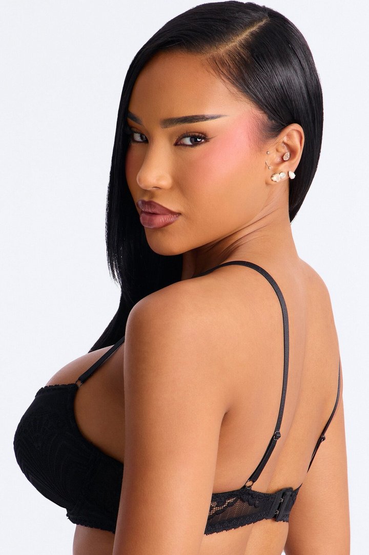 Daily Shine Glitter Molded Cup Bra - Black
