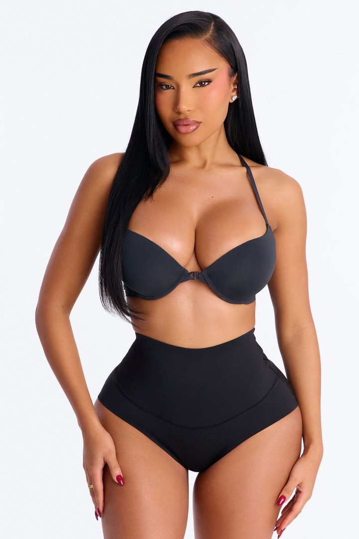 Mid Compression High Waist Shapewear Panty - Black