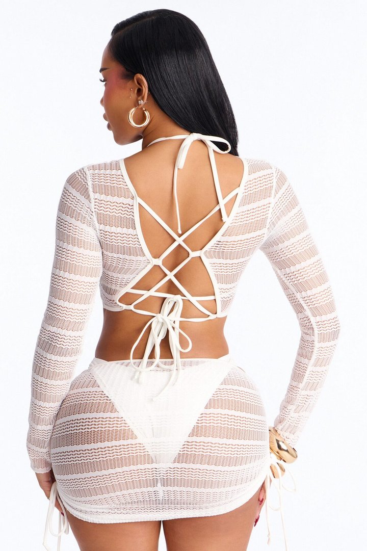 Allyson Bikini And Coverup Set - White