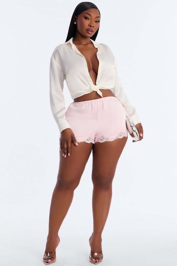 Sweetest Love Satin Short - Light Pink