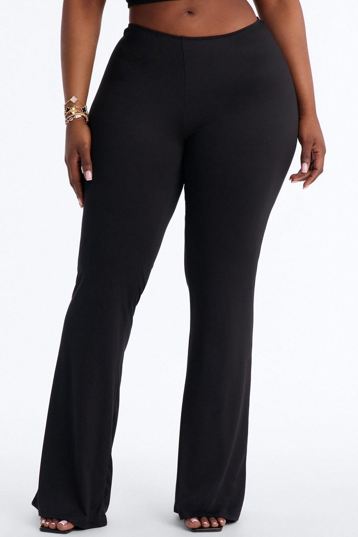 Feeling Cheeky Low Rise Ruched Butt Flare Pant - Black