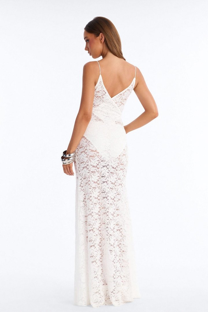 Fever Dream Femme Lace Maxi Dress - White