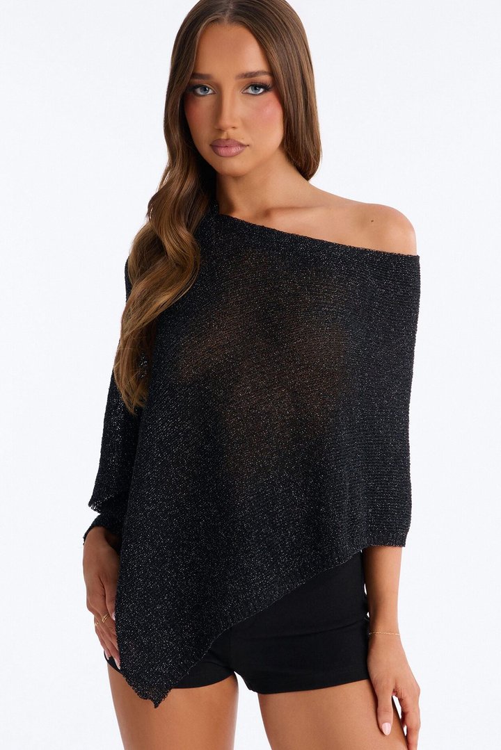 Sunkissed Mesh Poncho - Black