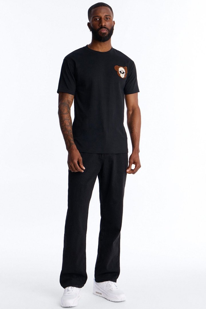 Savage Bear Chenille Patch Short Sleeve Tee - Black