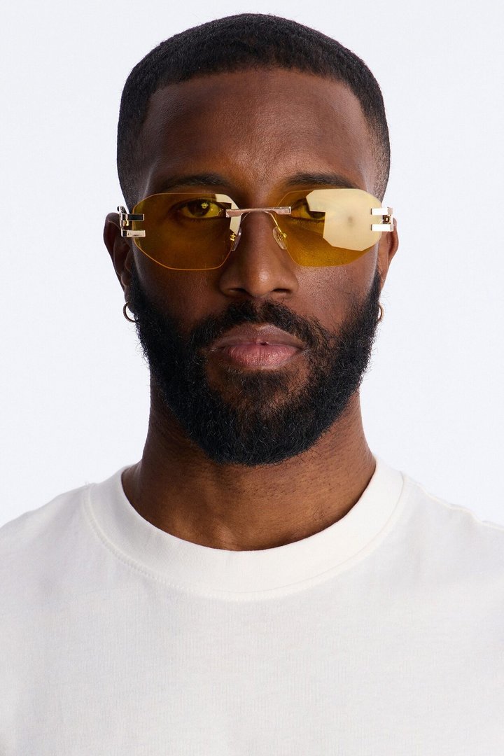 Statement Angular Sunglasses - Yellow
