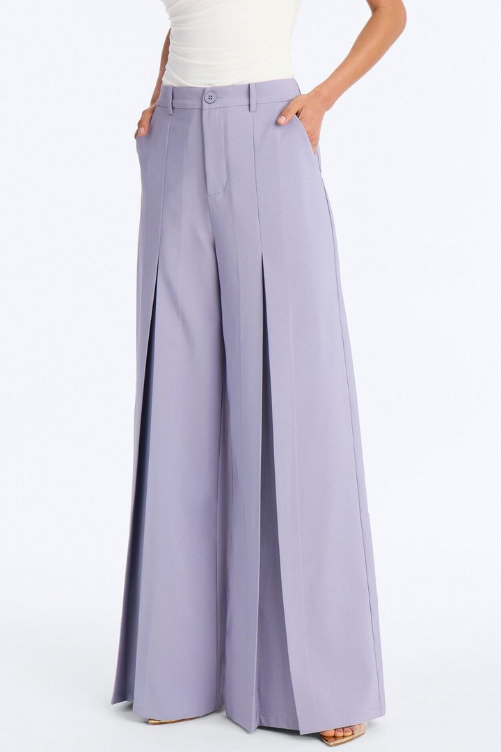 Karianna Crepe Woven Wide Leg Pant 33 - Slate Grey
