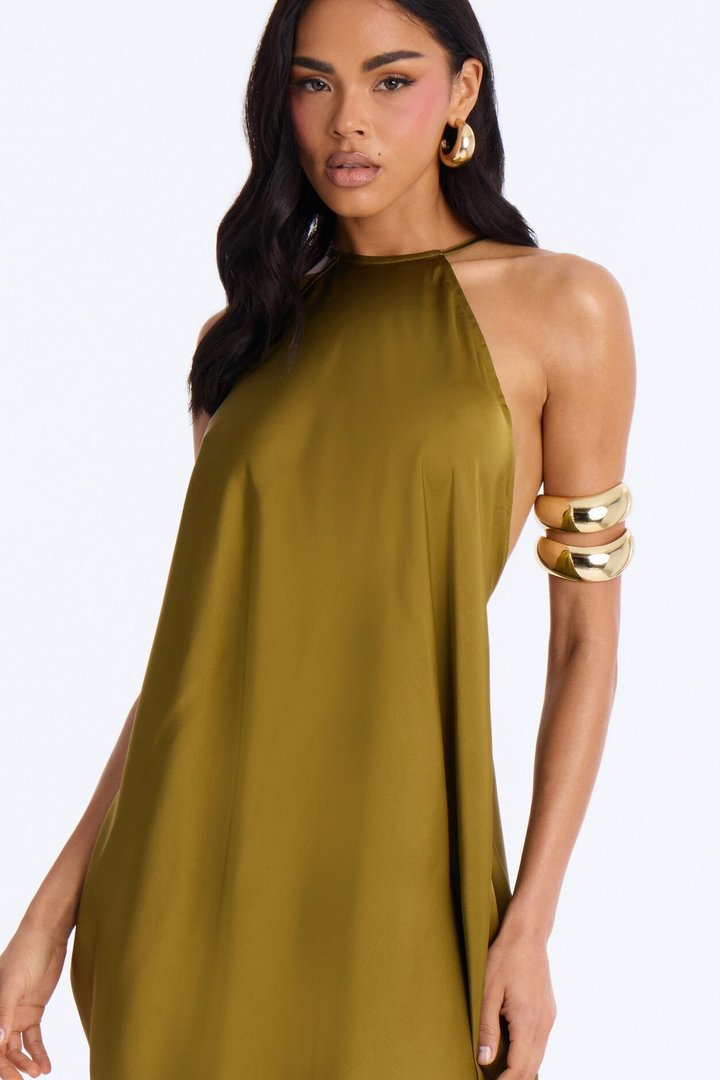 Elisa Draped Maxi Dress - Olive