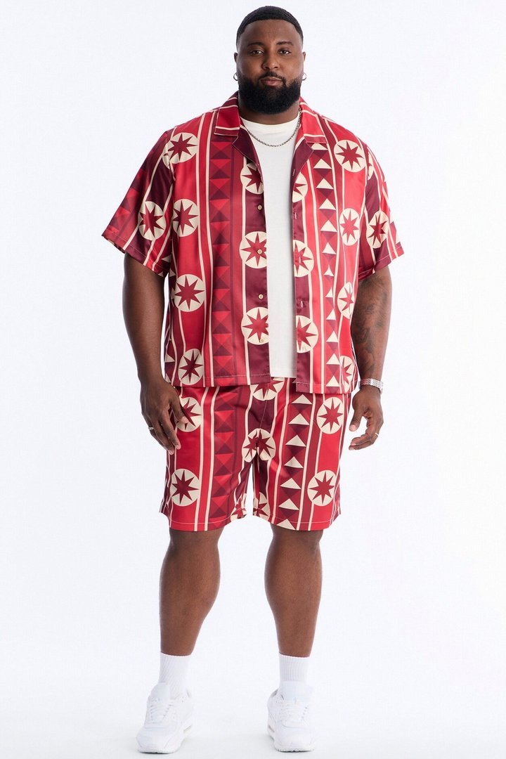 Toscana Geo Relaxed Short - Red