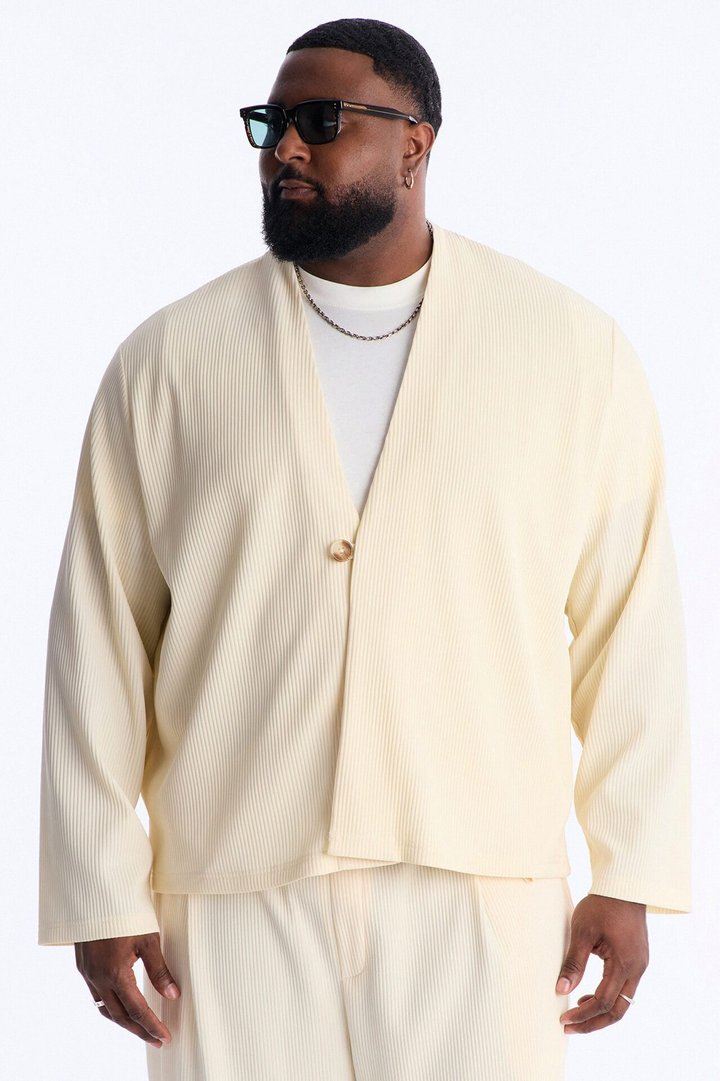 Show Up Shawl Collar Blazer - Cream