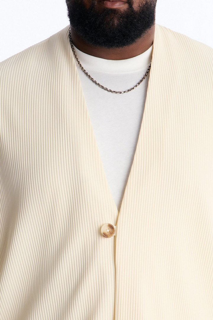 Show Up Shawl Collar Blazer - Cream