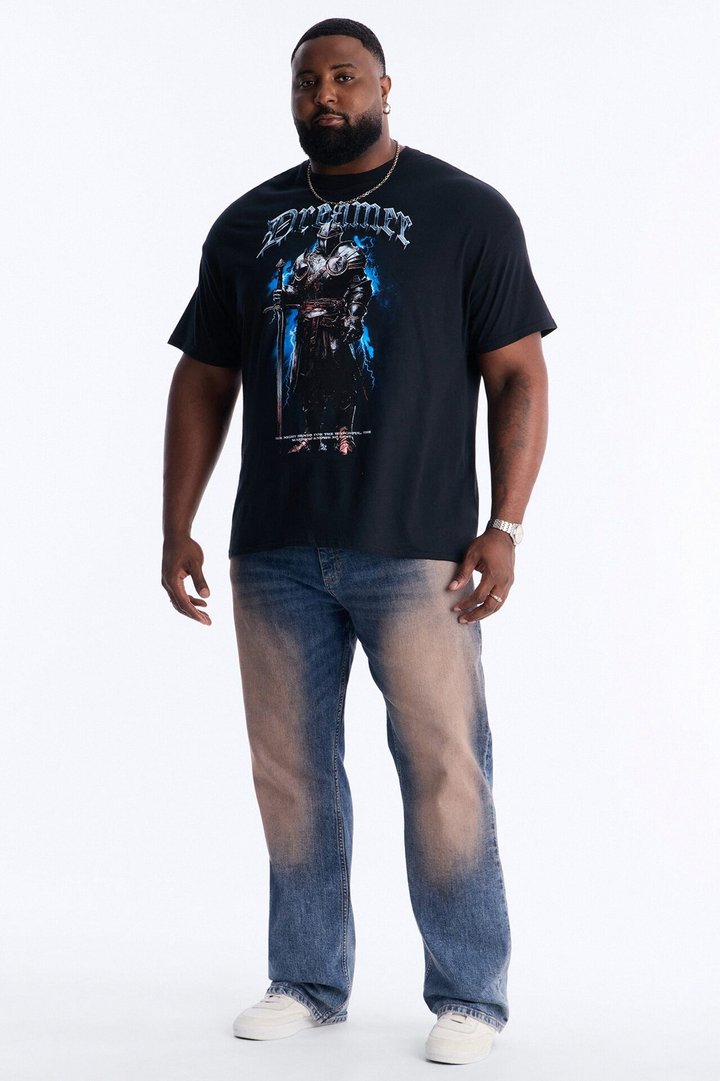 Stacked Slim Flare Easy Going Slit Jean - Medium Blue Wash