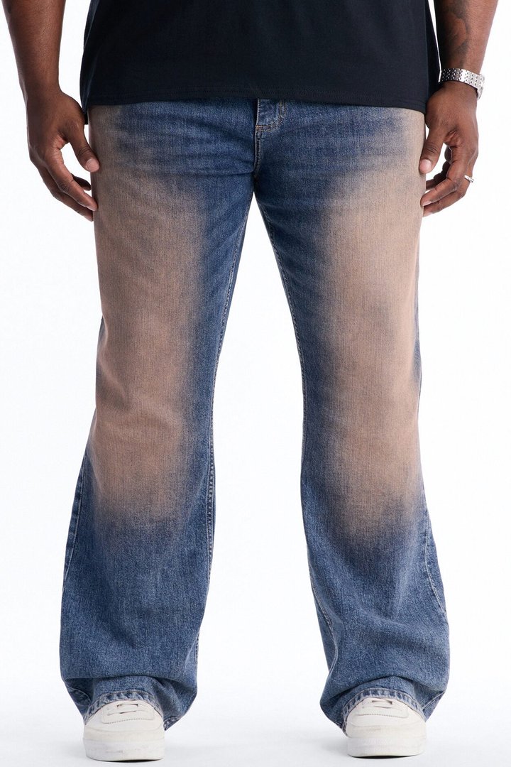 Stacked Slim Flare Easy Going Slit Jean - Medium Blue Wash