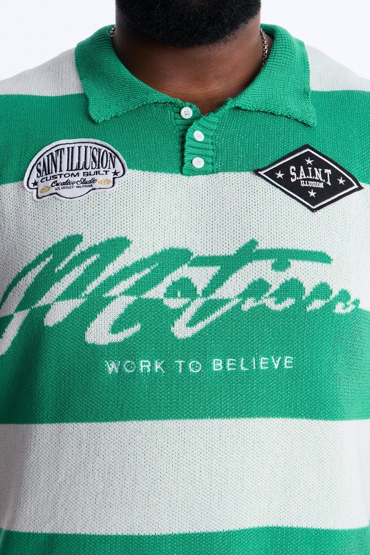 Motion Lines Sweater Vest - Green